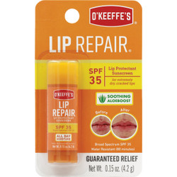 O'Keeffe's SPF 35 Unflavored Lip Repair, 0.15 Oz. 1114237