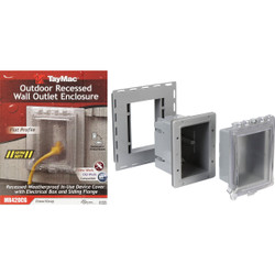 TayMac Gray Vertical/Horizontal Non-Metallic Recessed Outdoor Outlet Kit MR420CG