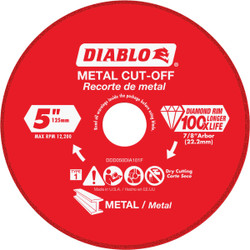 Diablo Type 1 5 In. x 7/8 In. Metal Cutting Diamond Cut-Off Wheel DDD050DIA101F