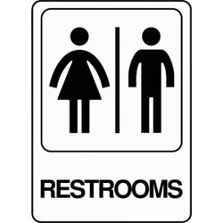 Hy-Ko Deco Series Heavy-Duty Plastic Sign, Restrooms D-23