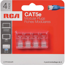 RCA CAT-5E Clear Modular Plug Connector (4-Pack) TPH054R