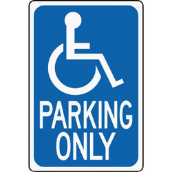 Hy-Ko Heavy-Duty Aluminum Sign, Handicap Parking Only HW-13