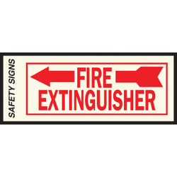 Hy-Ko Vinyl Sign, Fire Extinguisher with Arrow Left FE-2L