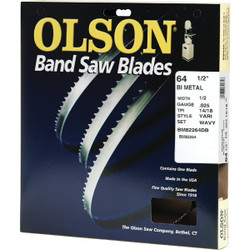 Olson 64-1/2 In. x 1/2 In. 14/18 TPI Vari Metal Cutting Band Saw Blade BM82264DB