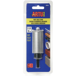 ARTU 1-1/4 In. Tungsten Carbide Grit Hole Saw with Arbor and Pilot Bit 02810
