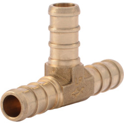 SharkBite 3/8 In. x 3/8 In. x 3/8 In. Barb Brass PEX Tee UC360LFA