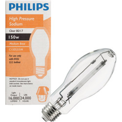 Philips 150W Clear BD17 Medium High-Pressure Sodium High-Intensity Light Bulb