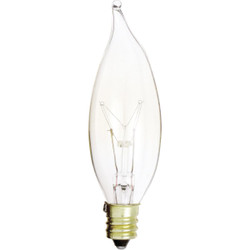 Satco 15W Clear Candelabra CA8 Incandescent Bent Tip Light Bulb (2-Pack) S3773