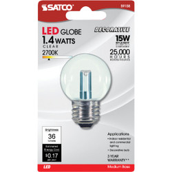 Satco 15W Equivalent Soft White G16.5 Medium LED Decorative Globe Light Bulb