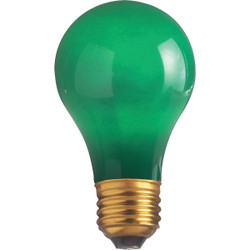 Satco 25W Ceramic Green Medium A19 Incandescent Party Light Bulb  S6091