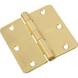 National 3-1/2 In. x 1/4 In. Radius Satin Brass Door Hinge N830227