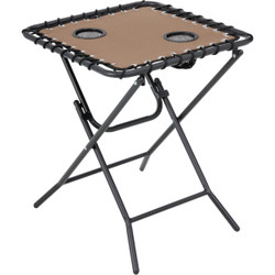 Outdoor Expressions Tan 18 In. Square Steel Folding Side Table ZD-1022-T
