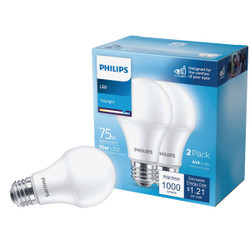 Philips 75W Equivalent Daylight A19 Medium LED Light Bulb (2-Pack) 565382