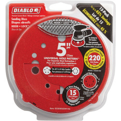 Diablo 15pk 5"220g Sanding Disc DCD050220H15G