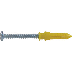 Hillman #4 - #6 - #8 Thread x 7/8 In. Yellow Ribbed Plastic Anchor (75 Ct.)