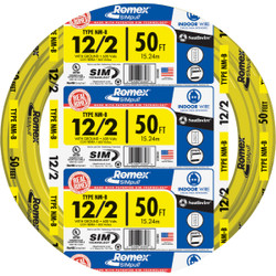 Romex 50 Ft. 12/2 Solid Yellow NMW/G Electrical Wire 28828222