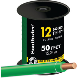 Southwire 50 Ft. 12 AWG Solid Green THHN Electrical Wire 11591583