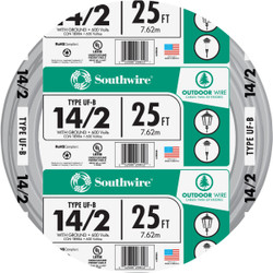 Southwire 25 Ft. 14 AWG 2-Conductor UFW/G Electrical Wire 13054221