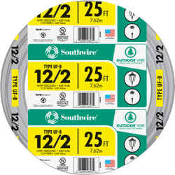 Southwire 25 Ft. 12 AWG 2-Conductor UFW/G Electrical Wire 13055921