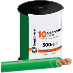 Southwire 500 Ft. 10 AWG Stranded Green THHN Electrical Wire 22977357