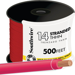 Southwire 500 Ft. 14 AWG Stranded Red THHN Electrical Wire 22957558