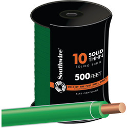 Southwire 500 Ft. 10 AWG Solid Green THHN Electrical Wire 11599857