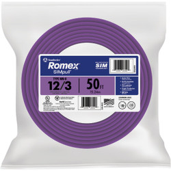 Romex 50 Ft. 12/3 Solid Yellow NMW/G Electrical Wire 63947622