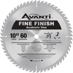 Avanti 10 In. 60-Tooth Fine Finish Circular Saw Blade A1060X