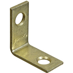 National Catalog V115 1 In. x 1/2 In. Brass Steel Corner Brace (4-Count) N190819