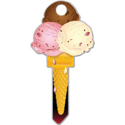 Lucky Line Ice Cream Design Decorative House Key, SC1  B111S Pack of 5
