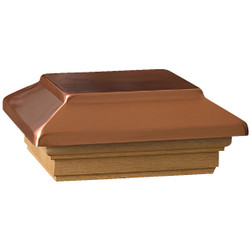 Deckorators 4 In. x 4 In. Plastic Top, Cedar Base Press-On Post Cap 72295