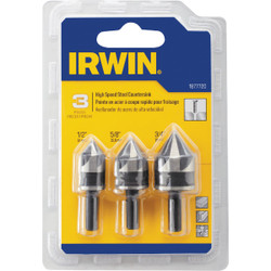 Irwin 3-Piece HSS Black Oxide Metal Countersink Bit Set 1877720