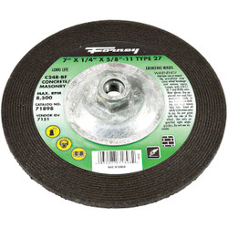 Forney Type 27 7 In. x 1/4 In. x 5/8 In.-11 Masonry Grinding Cut-Off Wheel 71898