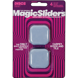 Magic Sliders 1-3/4 In. Square Self-Adhesive Furniture Glide,(4-Pack) 04045