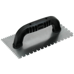 QLT 1/8 In. U-Notched & 3/16 In. Flat V-Notched Trowel w/Black Handle 16238