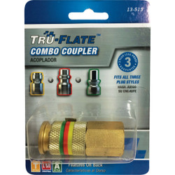 Tru-Flate Combo-Coupler 1/4 In. FNPT Brass Coupler 13-515