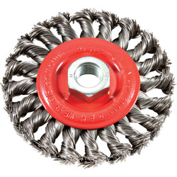 Forney 4 In. Twisted/Knotted 0.012 In. Angle Grinder Wire Wheel 72759