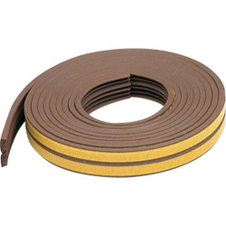 M-D Brown 17 Ft. 3/8 In. Extreme Temp Small Gap Rubber Weatherstrip, Brown 02592