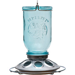 Perky-Pet Blue Glass Mason Jar 1 Lb. Capacity Bird Feeder 784 Pack of 2
