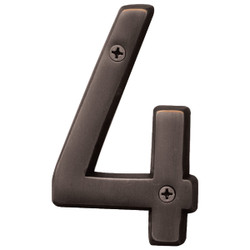 Hy-Ko Prestige Series 4 In. Oil Rubbed Bronze House Number Four BR-42OWB/4