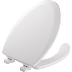 Mayfair Commercial Elongated Open Front White Toilet Seat with Cover 1440EC000