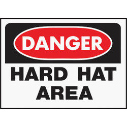 Hy-Ko Polyethylene Sign, Danger Hard Hat Area 507