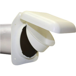 No-Pest 4 In. White Plastic Low Profile Dryer Vent Hood NPVW