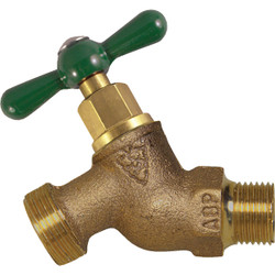 Arrowhead Brass 1/2 In. MIP x 3/4 In. Male Hose Thread No-Kink Hose Bibb 251LF