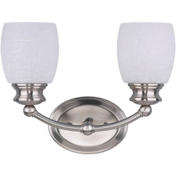 Home Impressions Palms 2-Bulb Brushed Nickel Vanity Bath Light Bar IVL257A02BN