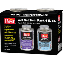 Do it Best Wet Set Purple Primer and PVC Cement Kit, (2) 4 Oz. Cans 19552