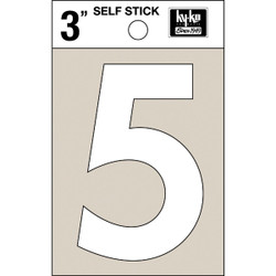 Hy-Ko Vinyl 3 In. Non-Reflective Adhesive Number Five Pack of 10