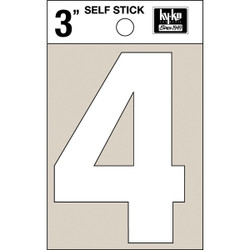 Hy-Ko Vinyl 3 In. Non-Reflective Adhesive Number Four Pack of 10