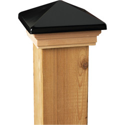 Deckorators 4 In. x 4 In. Plastic Top, Cedar Base Press-On Post Cap 73520