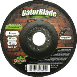 Gator Blade Type 27 4 In. x 1/8 In. x 5/8 In. Masonry Cut-Off Wheel 9602